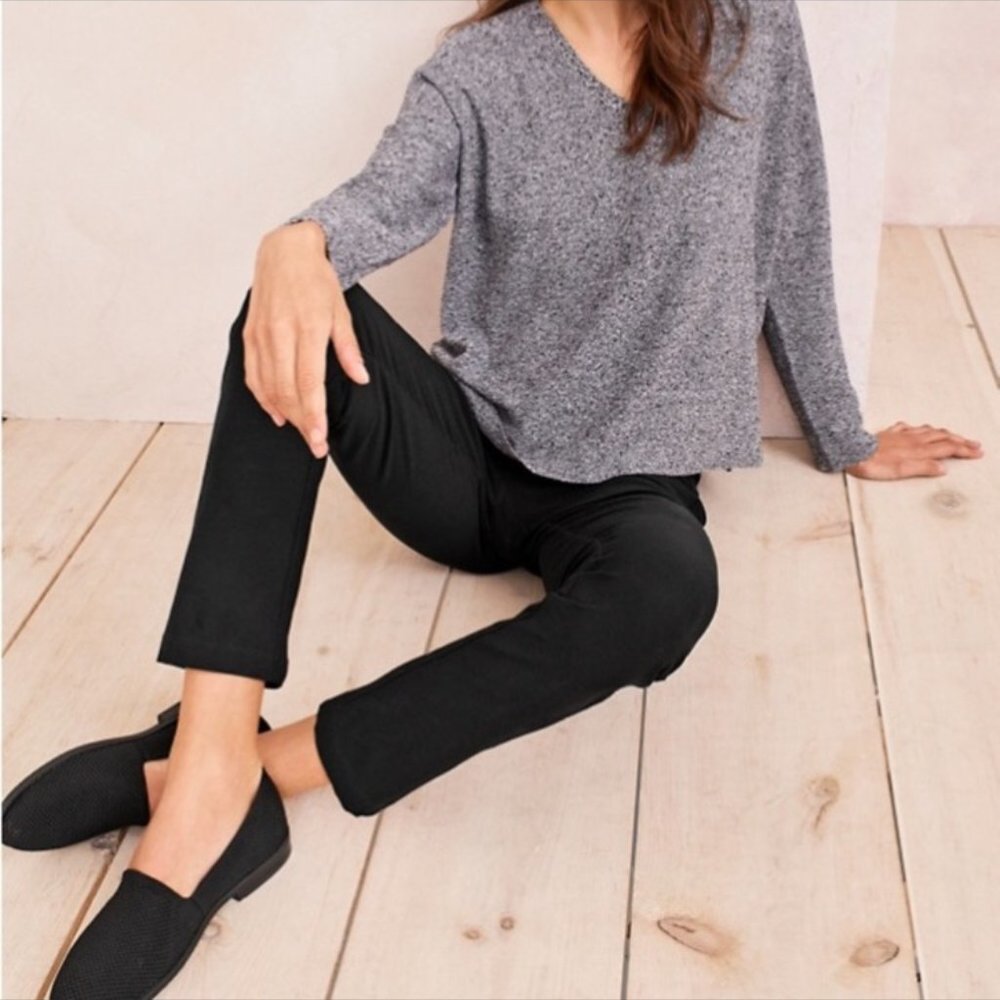 EILEEN FISHER  Stretch Crepe Slim Leg ANKLE PANTS